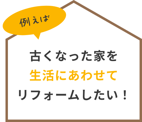 古くなった家を生活にあわせてリフォームしたい！