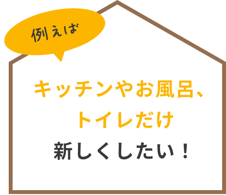 キッチンやお風呂、トイレだけ新しくしたい！