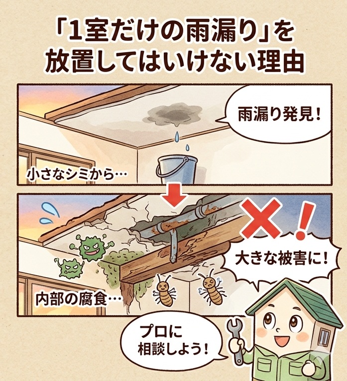 マンションアパートの一室だけの雨漏りを放置してはいけない理由